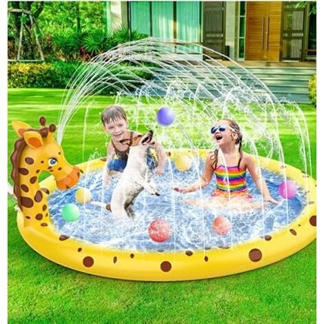 Jouets d arrosage Piscine Gonflable Enfant Aire De Jeux Tapis Enfant de Jet d eau exterieur Garcons Filles pour 3 4 5 6 7 8 Ans Garcons Filles