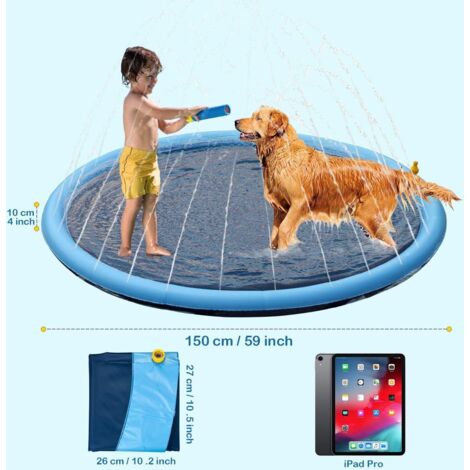 Tapis D'arrosage Pour Enfants Et Chiens – 100 Cm, Portable, BPA Free, Rafraîchissant En été