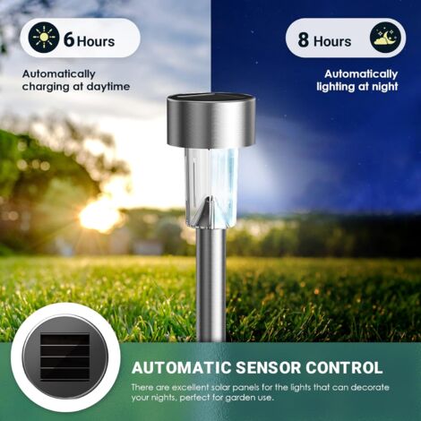 extérieur de lumières solaires de  a mené le paquet léger de paysage/voie allume l'acier inoxydable-12