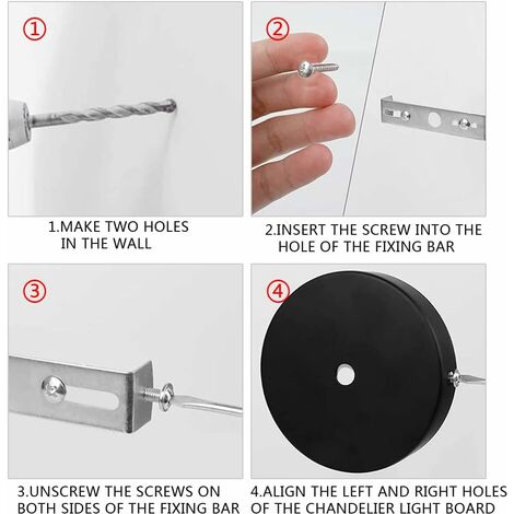 Lot De 3 Crochets De Plafond 95 Mm Pour Plafonnier, Plaque De Base Pour Plafonnier, Crochet De