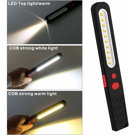 Lampe de Travail LED Rechargeable, Lumière combinée Double Couleur