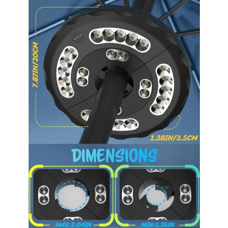 Lumière De Parasol HONWELL - 10 LED, 4000K Blanc Chaud - Télécommande - Pour Jardin, Terrasse, Camping