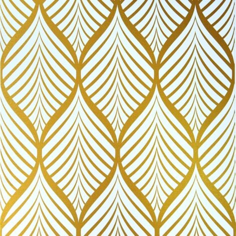 Papier Peint à Motif Géométrique Jaune et Blanc Minimaliste Moderne Film Vinyle Auto-Adhésif Imperméable pour Salle de Bain Salon Chambre à Coucher de Cuisine 44,5x600cm