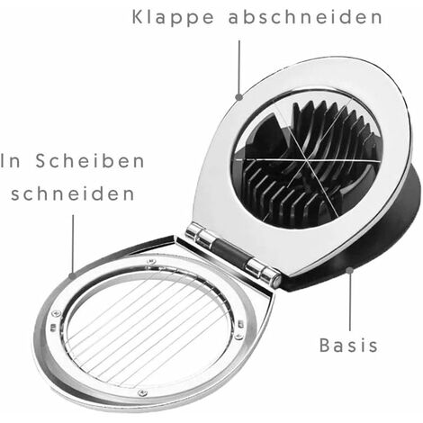 Coupe-Œufs En Acier Inoxydable Avec Fond Stable - Trancheur Œufs Durs Et Fruits Facile à Nettoyer
