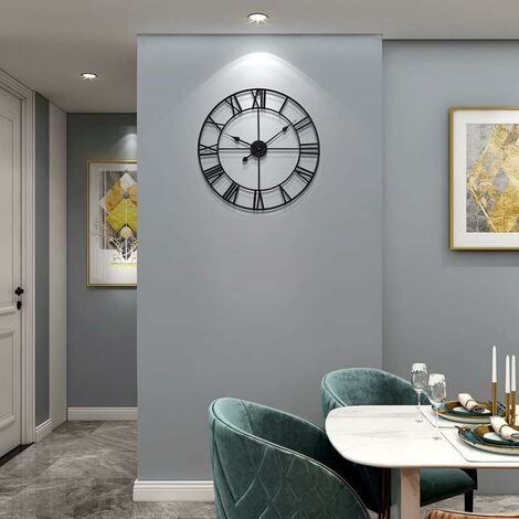 Horloge Murale Ronde 10 Pouces - Style Bois Rétro - Mouvement Silencieux Quartz - Pour Cuisine, Salon, Chambre