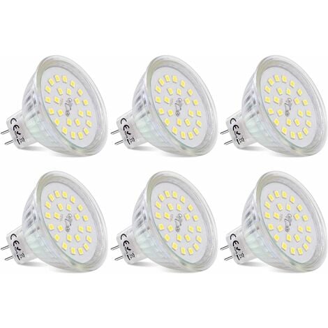 Ampoule LED GU5.3 Blanc Froid 6000K, MR16 LED 12V 5W Equivalent à 50W  Halogène, Ampoules