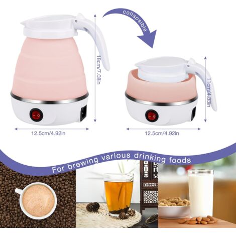 Bouilloire De Voyage Pliable 600 Ml - Mini Bouilloire électrique Portable Pour Camping, Hôtel, Extérieur