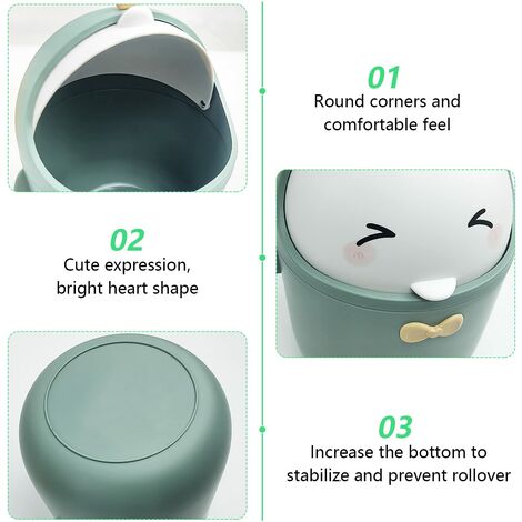Mini Poubelle De Bureau De Dessin Animé Créatif, Décoration De Maison, Rangement De Bureau, à Rabat, Détachable, Petite Poubelle, Anti-poussière, Pour Voiture