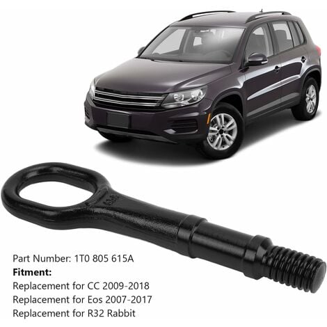 Vis de Crochet de Remorquage, Crochet de Remorquage de Voiture en Métal Crochet de Remorquage Robuste Anneau de Remorque pour Pare-chocs 1T0 805 615 A ​​Remplacement pour CC pour Eos pour R32 Rabbit N