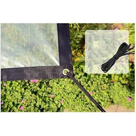 Bâche Transparente 3x4m Avec Œillets - Imperméable Et Résistante Aux UV - Pour Jardin, Meubles Et Plantes