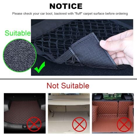 Filet Rangement de Coffre Voiture, [4 PCS 40x25cm] Organisateurs Pocket , Filet de Stockage Voiture Sac avec Élastique Magic Sticker pour Voiture Bagages