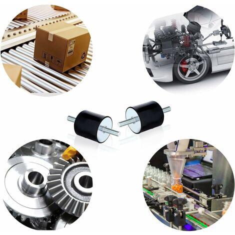 4 Supports Anti-vibration Caoutchouc M3 X 8 Mm - Silent Blocs Pour Machine, Compresseur, Moteur, Réduction Du Bruit
