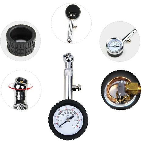 Amindz Manomètre Pression Pneus Numérique 0-60 PSI - Jauge Pneu Précise Voiture Moto Camion
