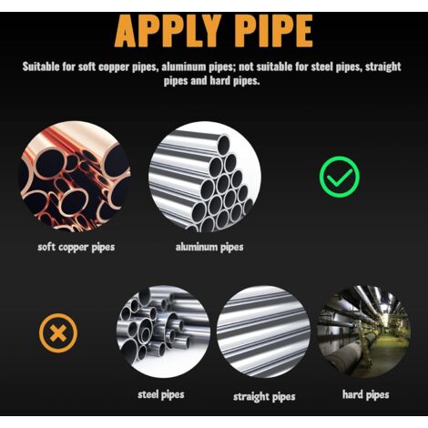 Cintreuse De Tuyaux Manuelle 180° - Pour Tubes Cuivre, Aluminium, Acier - 3 Tailles (1/4, 5/16, 3/8 Pouces)