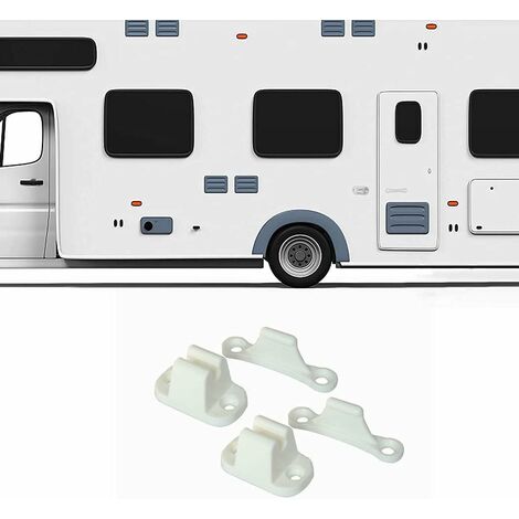 2x Kit de Retenue de Porte en forme de T Arrêt Retenant Support de Crochet  en Plastique Compatible pour Camping-car RV Caravane