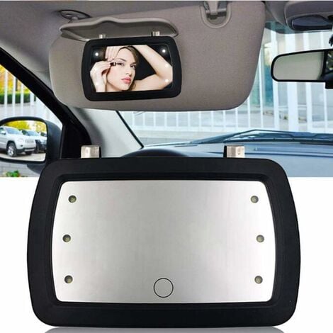 Ulisem Miroir pare-soleil de voiture avec lumière LED, miroir de courtoisie  de maquillage pare-soleil avec écran tactile, adapté à divers accessoires  automobiles de camion de voiture.