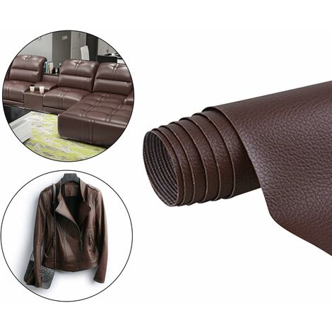 Patch de Réparation en Cuir, 1 Rouleau Auto-Adhésif en Cuir PU Patch de Réparation Kit Premiers Soins pour Canapé de Siège de Voiture Meubles Vestes Sac À Main 35 x 137cm Marron