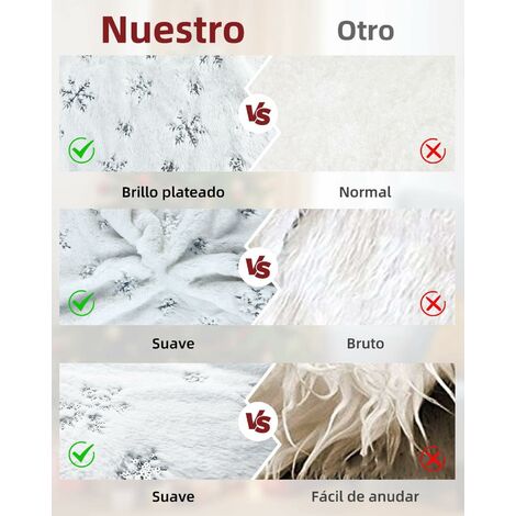 BNGXR Peluche Jupe De Sapin De Noël Blanche 122cm - Tapis Fausse Fourrure Décoration Arbre De Noël