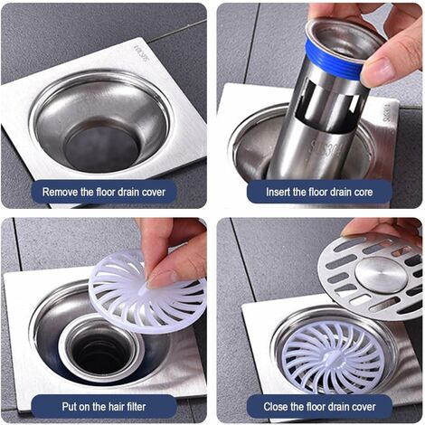 Bonde Douche Anti Odeur LERANXIN - Grille Acier Inoxydable 304, Vidange Double Joint 33-39 Mm