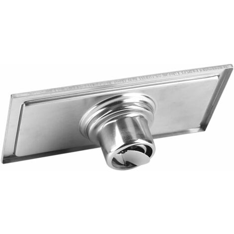 Siphon de sol avec couvercle amovible, évier rectangulaire 200 x 100 mm, siphon de douche en acier inoxydable, siphon à grille pour salle de bain WC buanderie jardin cuisine