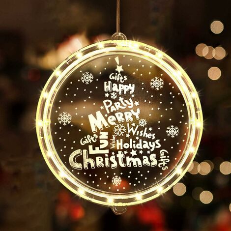 Décoration Fenêtre Lumineux,Lumière de Fenêtre à Ventouse LED,Lumières Ventouse à LED,Guirlande Lumineuse Fenêtre Noël,Rideau Lumière Noël,Guirlande LED Décoration Fenêtre de Noël,Fenêtre Noël Lumière