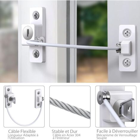 Entrebâilleur De Fenêtre Auto-adhésif - Verrous De Sécurité Pour Enfant - Pour Protection Des