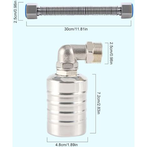 Robinet à Flotteur Automatique En Inox 304 – Vanne 1/2" à 3/4" Pour Régulation Niveau D'eau (réservoirs, Piscines, Abreuvoirs) - 14