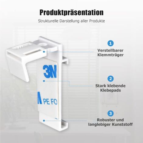 Lot de 2 supports fenêtre PVC pour store à cordon