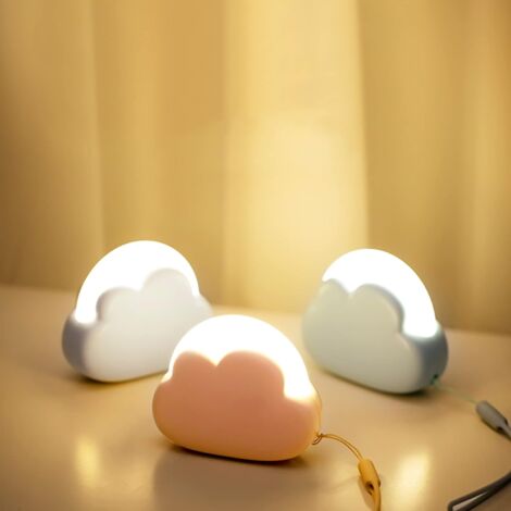 Veilleuse Enfant Lampe Nuage de Nuit Maternité Lampe Chevet Rechargeable Chambre Bébé Cadeau Nouveau-né Fille