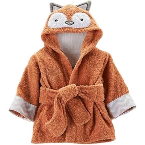 Bébé Garçon/Fille Mignon Animal Doux Peignoir en Coton Capuche