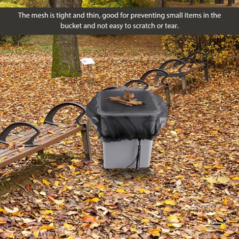 Filet De Protection Pour Tonneau De Pluie 30cm - Polyester Noir, Cordon Serrage Réglable, 3 Pièces, Anti-Feuilles