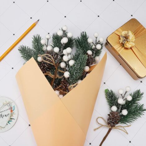 Lot De 15 Branches De Noël Artificielles Aux Baies Rouges - Décoration Sapin, Couronne Et Vase - 5 Styles Différents