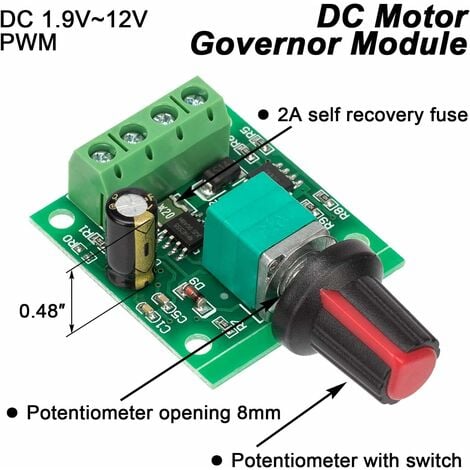 Acheter Contrôleur de vitesse de moteur à courant continu basse tension,  1.8V 3V 5V 6V 7.2V 12V 2A 30W, PWM réglable 1803BK 1803B, interrupteur de  pilote réglable