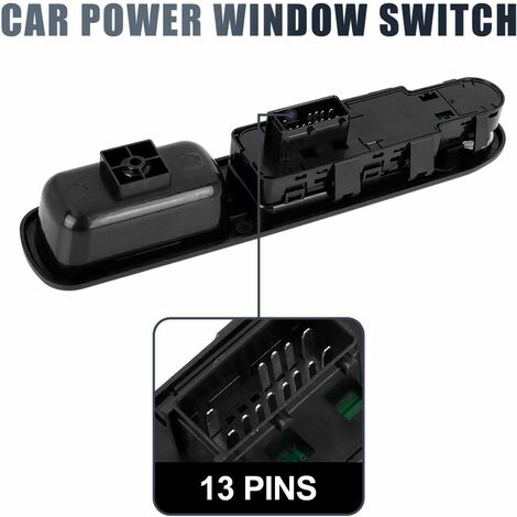 Levé Vitre Avant Gauche Drive CÔTÉ Vitre Électrique Interrupteur Principal 6554.QC, Interrupteur de Lève-Vitre Compatible pour Peugeot 207