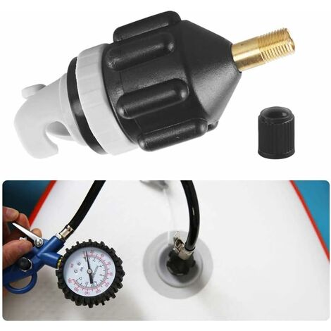 Adaptateur Sup Pompe à Air Conventionnelle Adaptateur Sup pour Compresseur Convertisseur de Pompe à Air pour Canoë Kayak Paddle Board Bateau Pneumatique Adaptateur de Valve Standard Noir