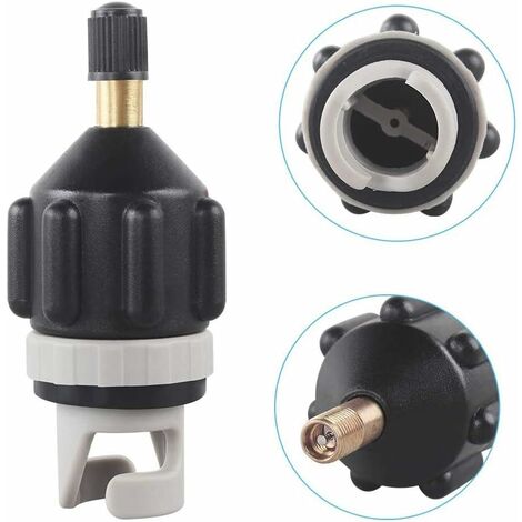 Adaptateur Sup Pompe à Air Conventionnelle Adaptateur Sup pour Compresseur Convertisseur de Pompe à Air pour Canoë Kayak Paddle Board Bateau Pneumatique Adaptateur de Valve Standard Noir