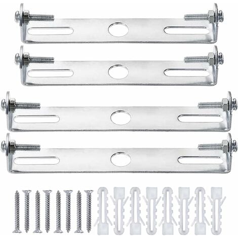 4 Paquets Fixation Plafonnier,Rosace Plafond,Lustre Support De Lumière Universel Argenté avec Vis Et Écrous, Base De Plafond en Acier Au Carbone