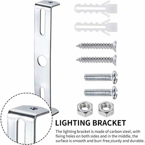 4 Paquets Fixation Plafonnier,Rosace Plafond,Lustre Support De Lumière Universel Argenté avec Vis Et Écrous, Base De Plafond en Acier Au Carbone