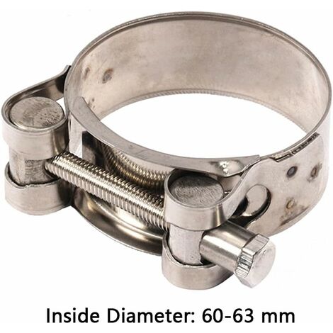 2 Colliers De Serrage Acier Inoxydable 48-51mm - Pour échappement Auto/moto - Avec Clé