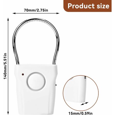 Alarme de Porte et Fenêtre, Alarme Porte et fenetre, Capteur de portefenêtre, de Porte Alarme Anti-vol Vibration, Alarme Maison sans Fil Alarme Antivol pour Poignée de Porte, Fenêtre, 120dB