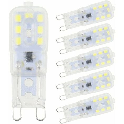6 Pièces Ampoules LED G9 Blanc Froid 3W 6500K sans Scintillement Halogène  Remplacement LED Dimmable Ampoule