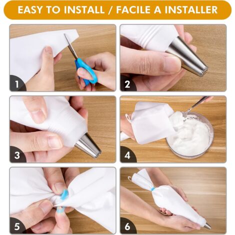 Lot De 200 Poches Patissières En Plastique Pour Glaçage Gâteau, Poches à Douille Plus Épais