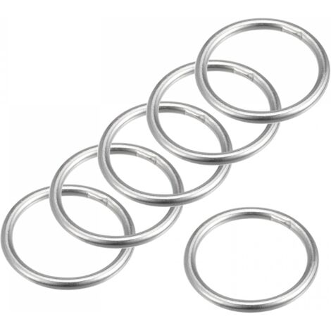 Lot De 6 Anneaux Soudés En Acier Inox 316 - Diamètre Intérieur 35mm, épaisseur 5mm - Pour Suspension, Bricolage