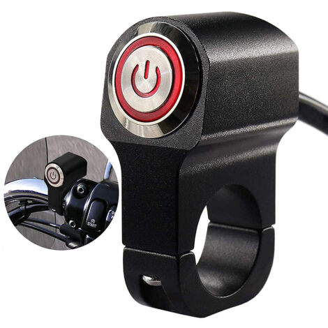 Interrupteur étanche Guidon Moto 7/8" - 22mm - ON/OFF Pour Phare 12V - Alu