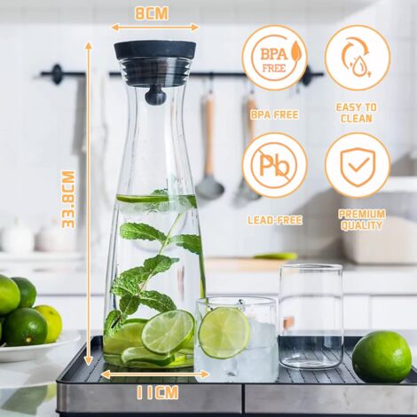 MGE – Pichet En Verre Pour Micro-ondes Et Café, 500 ML – Verseuse Avec Couvercle, Idéale Pour Thé, Cacao, Lait Ou Café, Va Au Lave-vaisselle
