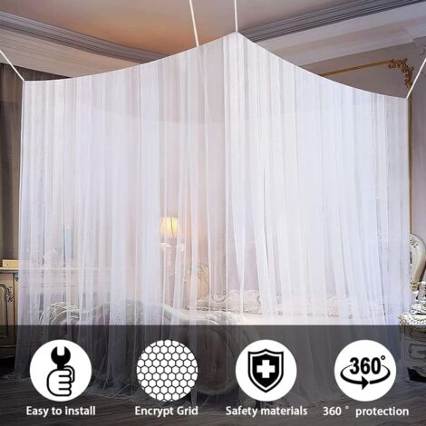 Moustiquaire pour lit, 200 x 220 x 210 cm, grande moustiquaire, voyage, outdoor, pour