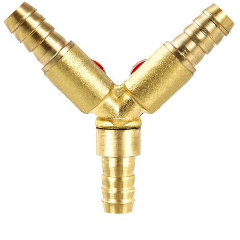 Connecteur De Tuyau En Y 3 Voies En Laiton – Séparateur 8 Mm/10 Mm Avec Valve à Bille, Pour Eau, Huile, Gaz Et Arrosage