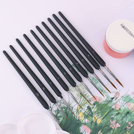 9 Pièces Pinceaux Ongles Nail Art Brosses, Acrylique Nail Art Brosser