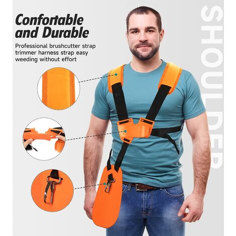 Universel Harnais à Double Sangle Réglables Confort pour Débroussailleuse Tondeuse de Jardin