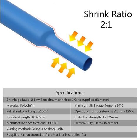 Bagne Guyane Gaine Thermorétractable 2:1 Bleue – Diamètre 1 Mm - Foto 7